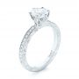 14k White Gold Custom White Sapphire And Diamond Engagement Ring - Three-Quarter View -  103211 - Thumbnail