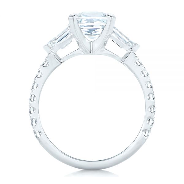 14k White Gold 14k White Gold Custom White Sapphire And Diamond Engagement Ring - Front View -  102687