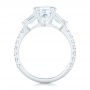  Platinum Custom White Sapphire And Diamond Engagement Ring - Front View -  102687 - Thumbnail