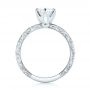 14k White Gold Custom White Sapphire And Diamond Engagement Ring - Front View -  103211 - Thumbnail