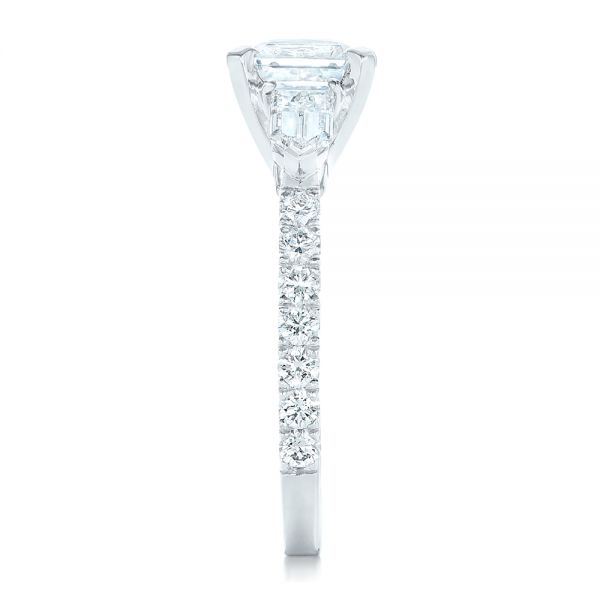 14k White Gold 14k White Gold Custom White Sapphire And Diamond Engagement Ring - Side View -  102687