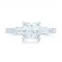 18k White Gold 18k White Gold Custom White Sapphire And Diamond Engagement Ring - Top View -  102687 - Thumbnail