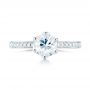  Platinum Platinum Custom White Sapphire And Diamond Engagement Ring - Top View -  103211 - Thumbnail