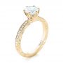 18k Yellow Gold 18k Yellow Gold Custom White Sapphire And Diamond Engagement Ring - Three-Quarter View -  103211 - Thumbnail