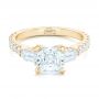 18k Yellow Gold 18k Yellow Gold Custom White Sapphire And Diamond Engagement Ring - Flat View -  102687 - Thumbnail