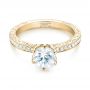 14k Yellow Gold 14k Yellow Gold Custom White Sapphire And Diamond Engagement Ring - Flat View -  103211 - Thumbnail