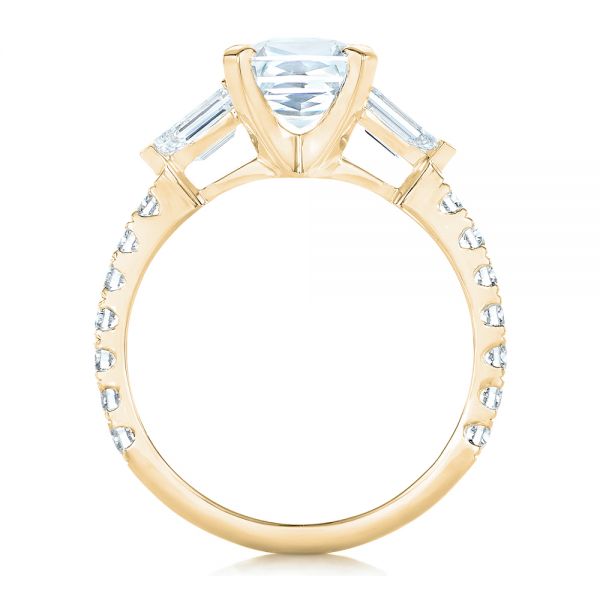 14k Yellow Gold 14k Yellow Gold Custom White Sapphire And Diamond Engagement Ring - Front View -  102687