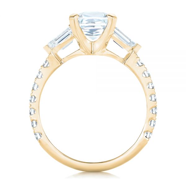 18k Yellow Gold 18k Yellow Gold Custom White Sapphire And Diamond Engagement Ring - Front View - 102687