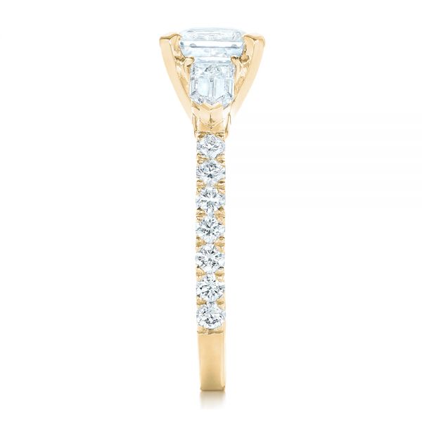 18k Yellow Gold 18k Yellow Gold Custom White Sapphire And Diamond Engagement Ring - Side View - 102687
