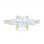 14k Yellow Gold 14k Yellow Gold Custom White Sapphire And Diamond Engagement Ring - Top View -  102687 - Thumbnail