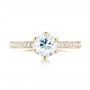 18k Yellow Gold 18k Yellow Gold Custom White Sapphire And Diamond Engagement Ring - Top View -  103211 - Thumbnail