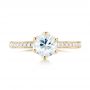 14k Yellow Gold 14k Yellow Gold Custom White Sapphire And Diamond Engagement Ring - Top View -  103211 - Thumbnail