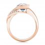 14k Rose Gold 14k Rose Gold Custom Wrapped Blue Sapphire And Diamond Engagement Ring - Front View -  102357 - Thumbnail