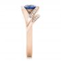 14k Rose Gold 14k Rose Gold Custom Wrapped Blue Sapphire And Diamond Engagement Ring - Side View -  102357 - Thumbnail