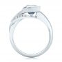  Platinum Platinum Custom Wrapped Blue Sapphire And Diamond Engagement Ring - Front View -  102357 - Thumbnail