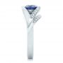 18k White Gold 18k White Gold Custom Wrapped Blue Sapphire And Diamond Engagement Ring - Side View -  102357 - Thumbnail