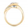 18k Yellow Gold 18k Yellow Gold Custom Wrapped Blue Sapphire And Diamond Engagement Ring - Front View -  102357 - Thumbnail