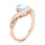 18k Rose Gold 18k Rose Gold Custom Wrapped Diamond Engagement Ring - Three-Quarter View -  102146 - Thumbnail