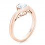 14k Rose Gold 14k Rose Gold Custom Wrapped Diamond Engagement Ring - Three-Quarter View -  102376 - Thumbnail