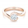 18k Rose Gold 18k Rose Gold Custom Wrapped Diamond Engagement Ring - Flat View -  102376 - Thumbnail
