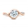 14k Rose Gold 14k Rose Gold Custom Wrapped Diamond Engagement Ring - Top View -  102146 - Thumbnail