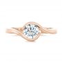18k Rose Gold 18k Rose Gold Custom Wrapped Diamond Engagement Ring - Top View -  102376 - Thumbnail