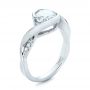 14k White Gold 14k White Gold Custom Wrapped Diamond Engagement Ring - Three-Quarter View -  102146 - Thumbnail