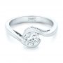 14k White Gold 14k White Gold Custom Wrapped Diamond Engagement Ring - Flat View -  102376 - Thumbnail