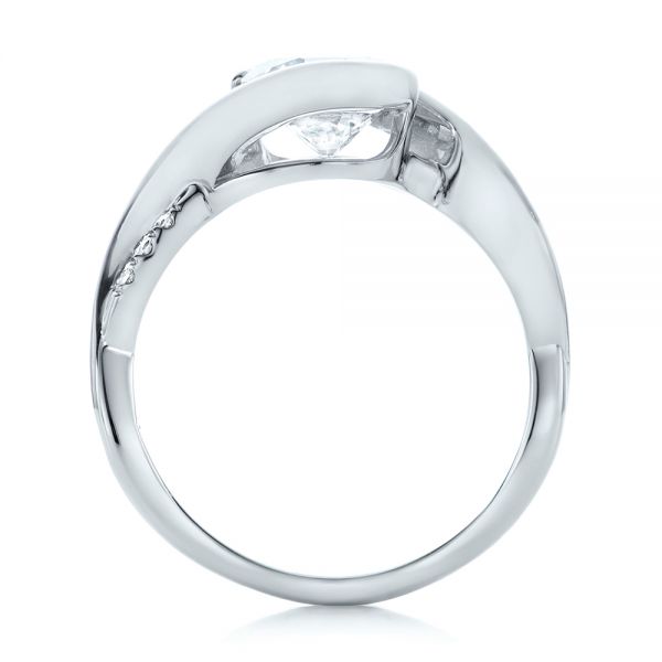 18k White Gold 18k White Gold Custom Wrapped Diamond Engagement Ring - Front View -  102146