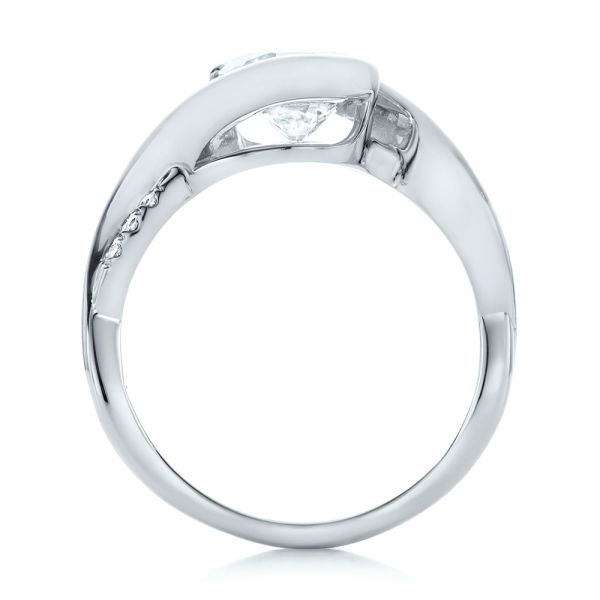 Platinum Custom Wrapped Diamond Engagement Ring - Front View - 102146