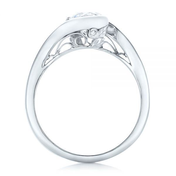 Platinum Custom Wrapped Diamond Engagement Ring - Front View - 102376