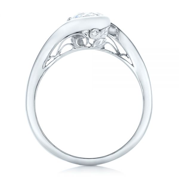 14k White Gold 14k White Gold Custom Wrapped Diamond Engagement Ring - Front View -  102376