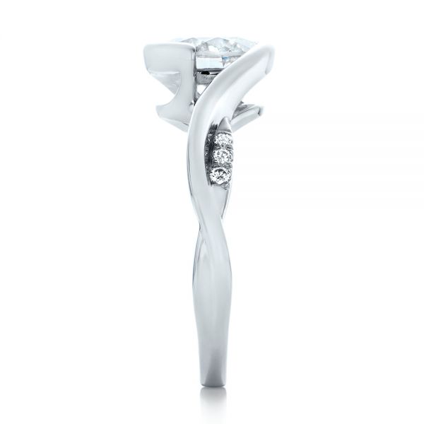 Platinum Custom Wrapped Diamond Engagement Ring - Side View - 102146