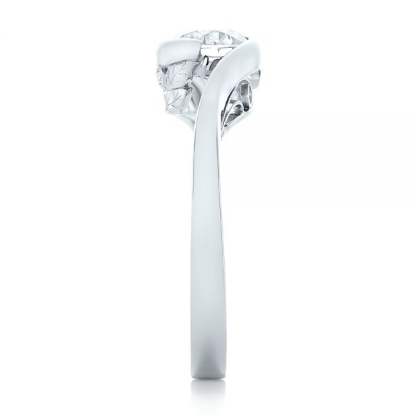 Platinum Custom Wrapped Diamond Engagement Ring - Side View - 102376