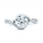 14k White Gold 14k White Gold Custom Wrapped Diamond Engagement Ring - Top View -  102146 - Thumbnail