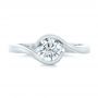  Platinum Custom Wrapped Diamond Engagement Ring - Top View -  102376 - Thumbnail