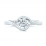 14k White Gold 14k White Gold Custom Wrapped Diamond Engagement Ring - Top View -  102376 - Thumbnail