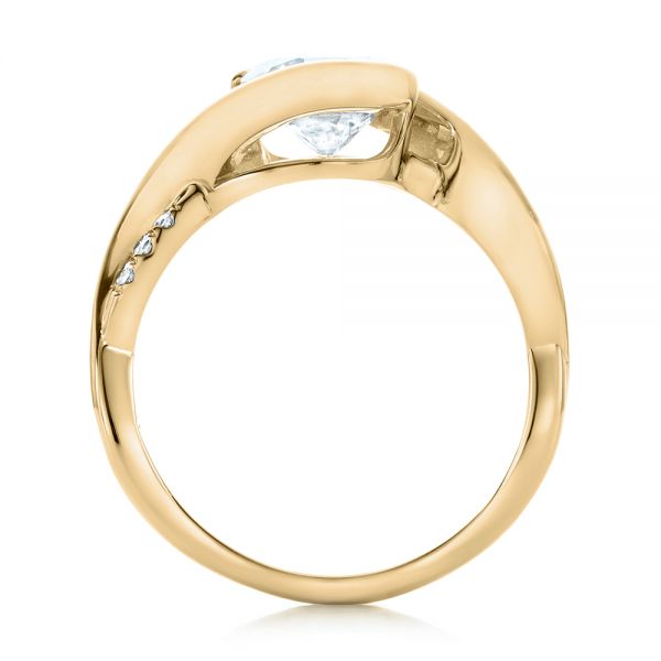 14k Yellow Gold 14k Yellow Gold Custom Wrapped Diamond Engagement Ring - Front View -  102146