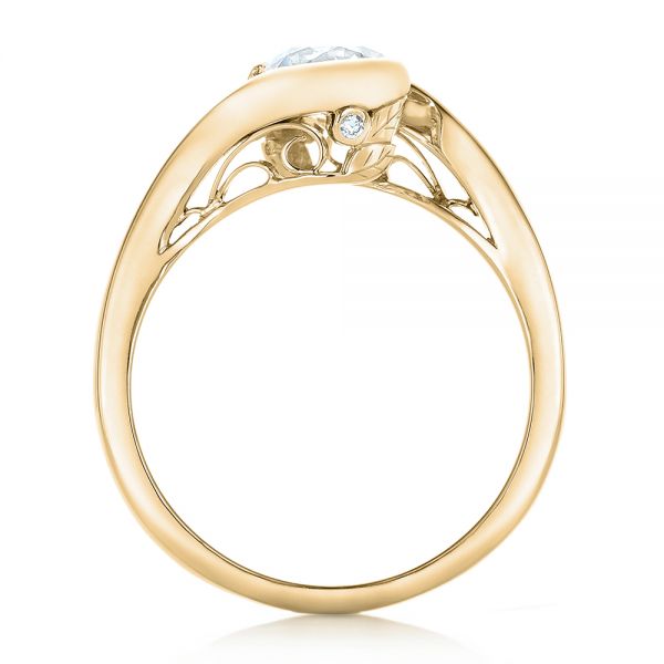 18k Yellow Gold 18k Yellow Gold Custom Wrapped Diamond Engagement Ring - Front View - 102376