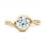 14k Yellow Gold 14k Yellow Gold Custom Wrapped Diamond Engagement Ring - Top View -  102146 - Thumbnail