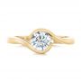 18k Yellow Gold 18k Yellow Gold Custom Wrapped Diamond Engagement Ring - Top View -  102376 - Thumbnail