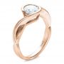 18k Rose Gold 18k Rose Gold Custom Wrapped Diamond Solitaire Engagement Ring - Three-Quarter View -  100595 - Thumbnail
