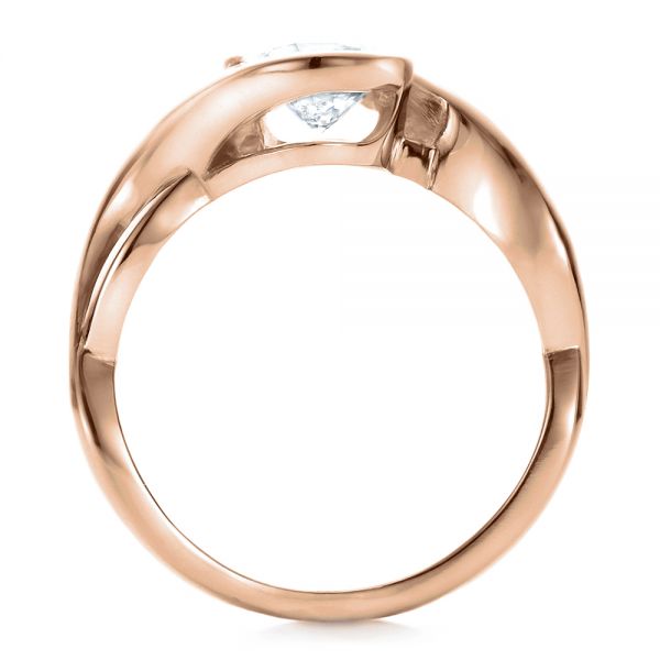 14k Rose Gold 14k Rose Gold Custom Wrapped Diamond Solitaire Engagement Ring - Front View - 100595