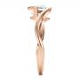 18k Rose Gold 18k Rose Gold Custom Wrapped Diamond Solitaire Engagement Ring - Side View -  100595 - Thumbnail