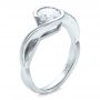 18k White Gold Custom Wrapped Diamond Solitaire Engagement Ring - Three-Quarter View -  100595 - Thumbnail