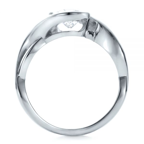  Platinum Platinum Custom Wrapped Diamond Solitaire Engagement Ring - Front View -  100595