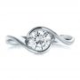  Platinum Platinum Custom Wrapped Diamond Solitaire Engagement Ring - Top View -  100595 - Thumbnail