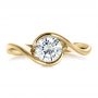 18k Yellow Gold 18k Yellow Gold Custom Wrapped Diamond Solitaire Engagement Ring - Top View -  100595 - Thumbnail