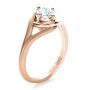 14k Rose Gold 14k Rose Gold Custom Wrapped Shank Engagement Ring - Three-Quarter View -  1295 - Thumbnail