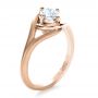 14k Rose Gold 14k Rose Gold Custom Wrapped Shank Engagement Ring - Three-Quarter View -  1295 - Thumbnail
